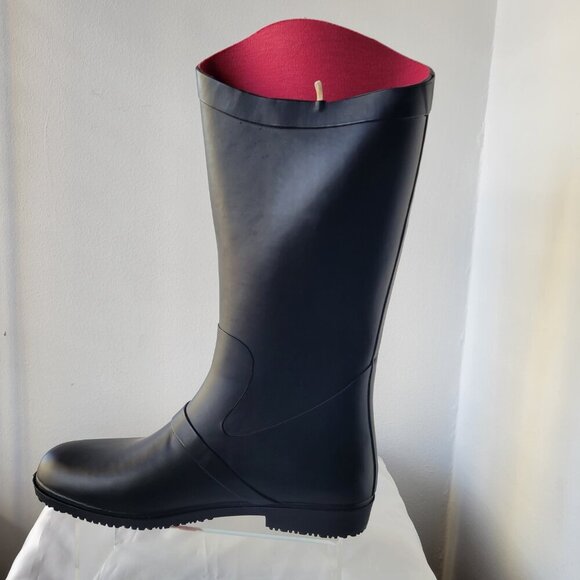 NWT - Capelli of New York Tall Black Matte Rubber Rain Boots (Size 10) - Picture 8 of 14